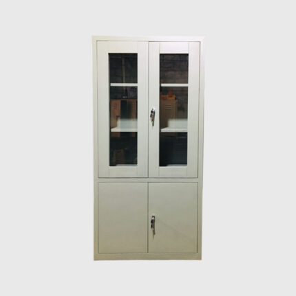 72"x36"x18" Half Door Glass Cupboard with Shelves & Locker Paint - Spray Paint